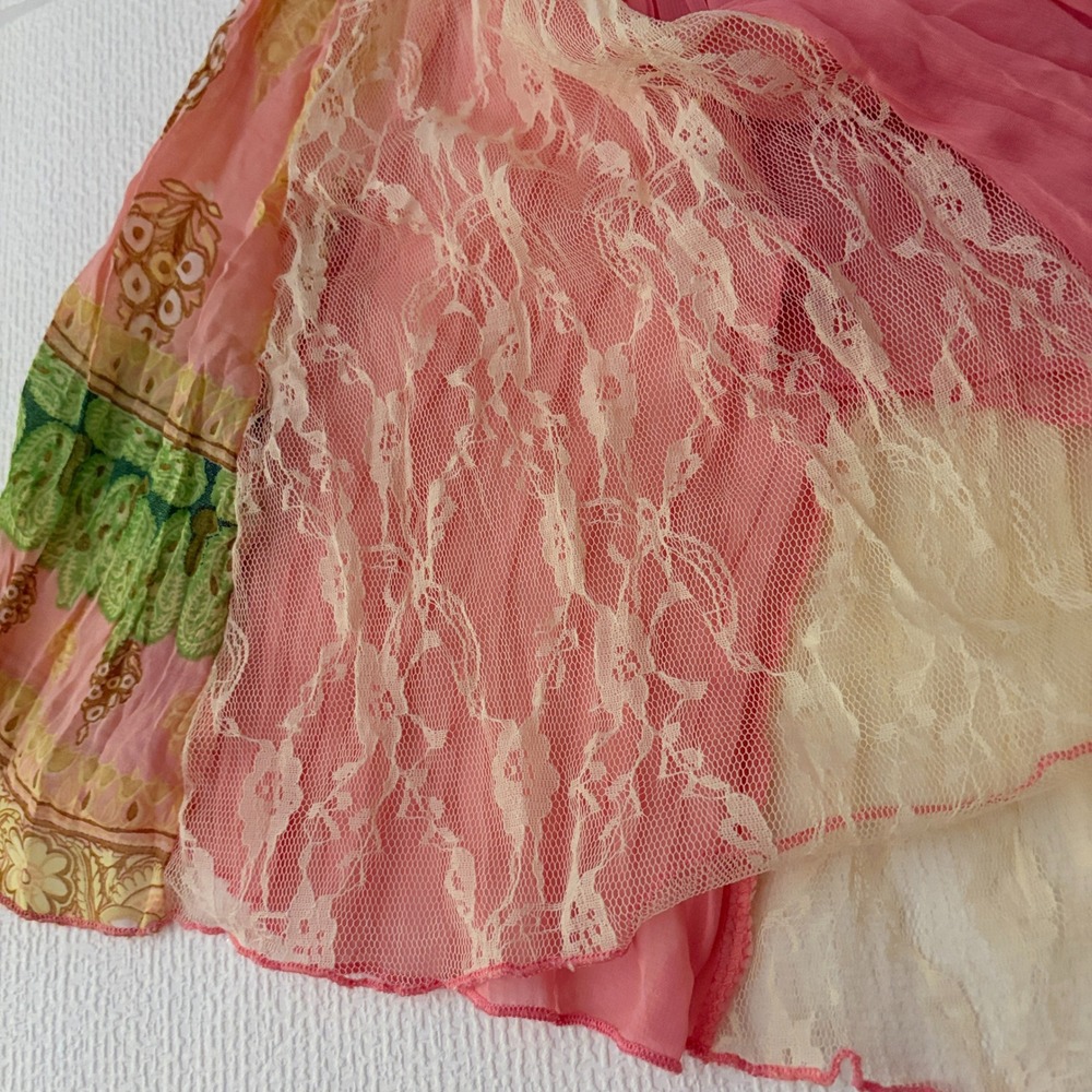 Fairy y2k Sleeveless Patchwork Boho Sequin Beaded Top Size S Pink Multi - Picture 10 of 12